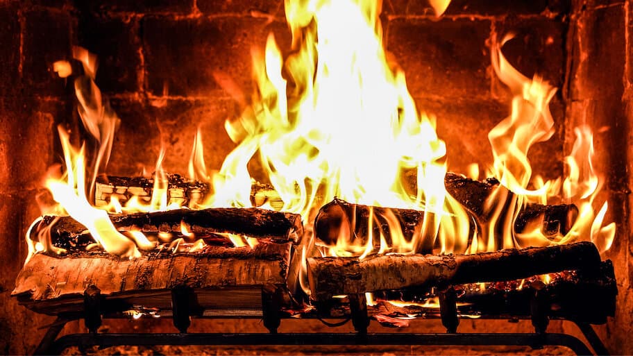 Fireplace for Your Home: Crackling Birchwood Fireplace