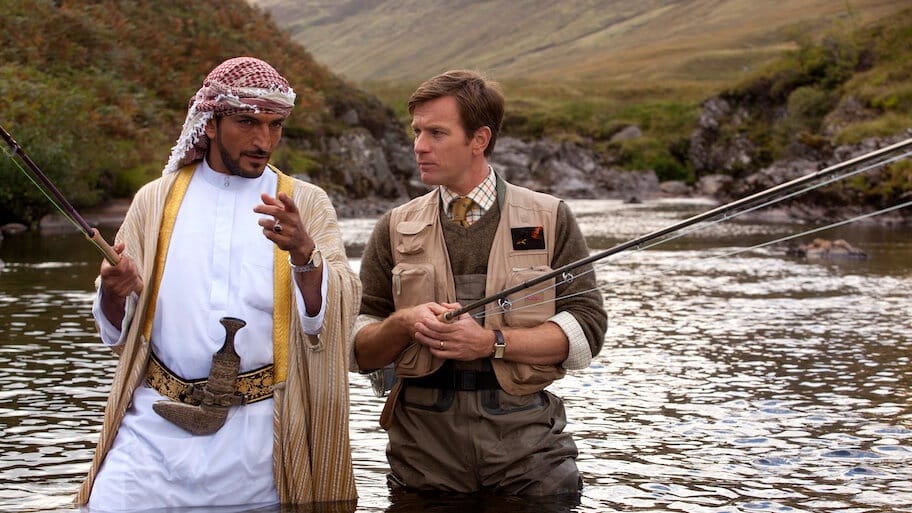 Salmon Fishing in the Yemen backdrop