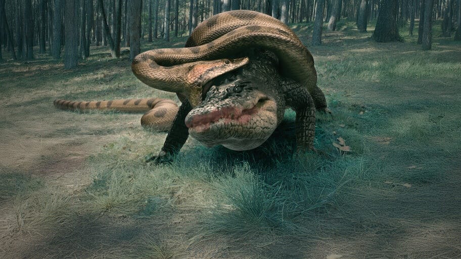 Lake Placid vs. Anaconda backdrop