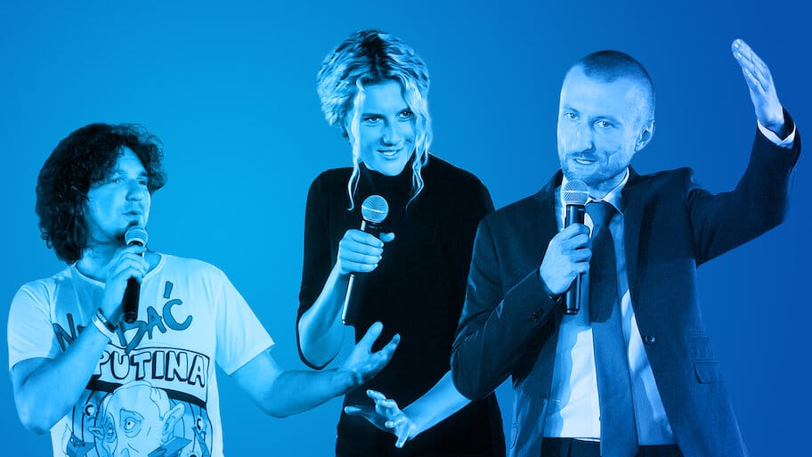 Mariusz Kałamaga, Karol Kopiec, Wiolka Walaszczyk Hilarious Trio backdrop