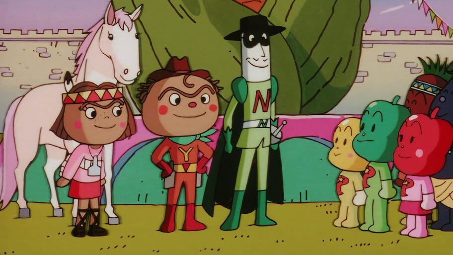 Anpanman: Super Neggi Man and Yakisoba Man backdrop