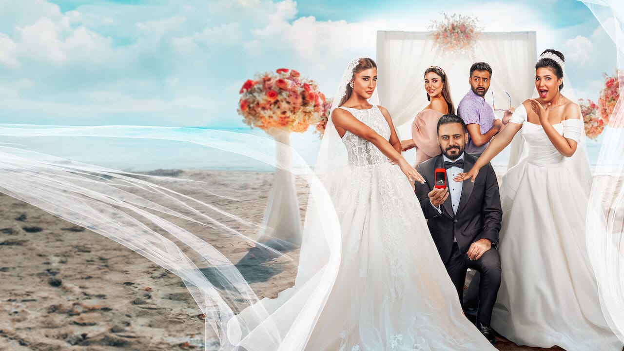 Groom & Two Brides backdrop