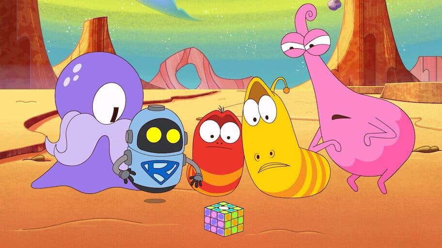 Larva in Mars backdrop