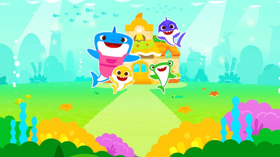 Baby Shark Kindergarten backdrop