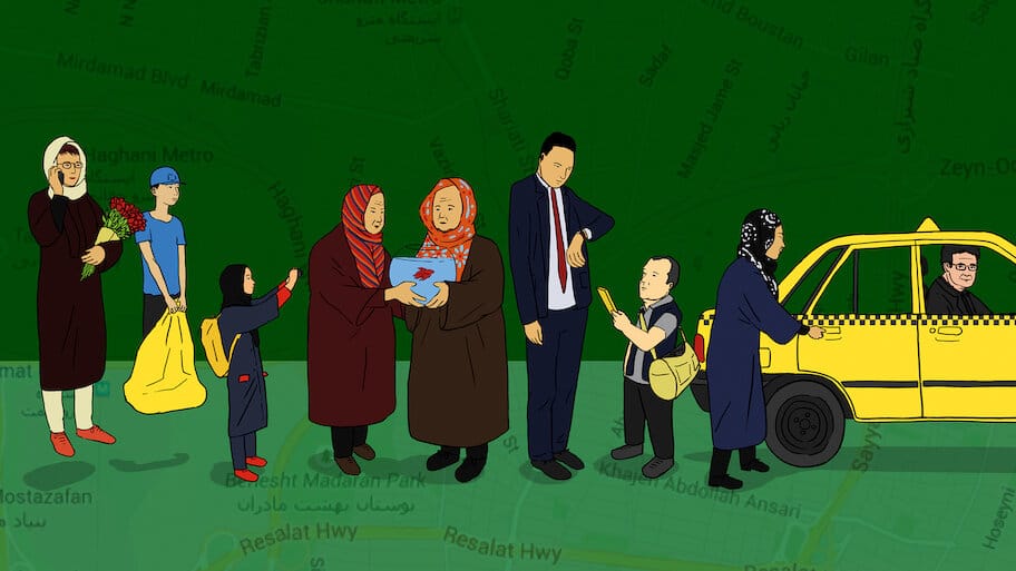 Jafar Panahi's Taxi backdrop