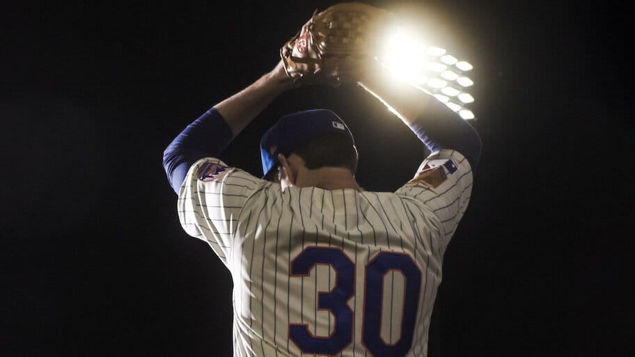 Facing Nolan backdrop