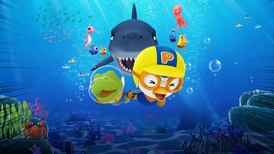 Pororo vs. Shark backdrop