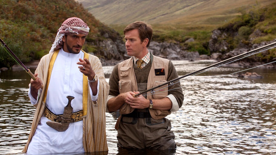 Salmon Fishing in the Yemen backdrop